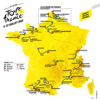 Mapa de ruta del Tour de Francia 2025