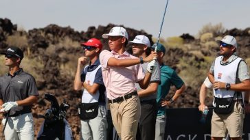 Kihei Akina, estudiante de último año de Lone Peak High School y futuro golfista de BYU Cougars, comienza el Black Desert Championship del PGA Tour el viernes 11 de octubre de 2024 en Ivins, Utah.