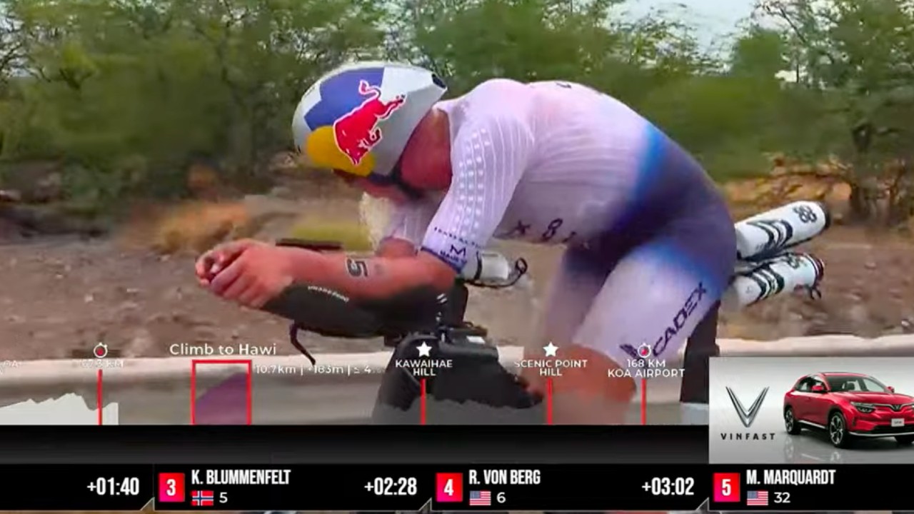 Kristian Blummenfelt Campeonato del Mundo IRONMAN Kona 2024 Vomitando Bicicleta