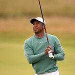 Tiger Woods de EE. UU. practicando antes del 152º campeonato abierto en Royal Troon el 14 de julio de 2024 en Troon, Escocia. (Foto de Ross Kinnaird/Getty Images)