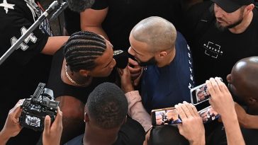 Conor Benn (izquierda) y Chris Eubank Jnr se enfrentaron cara a cara en una guerra de palabras el viernes por la mañana.