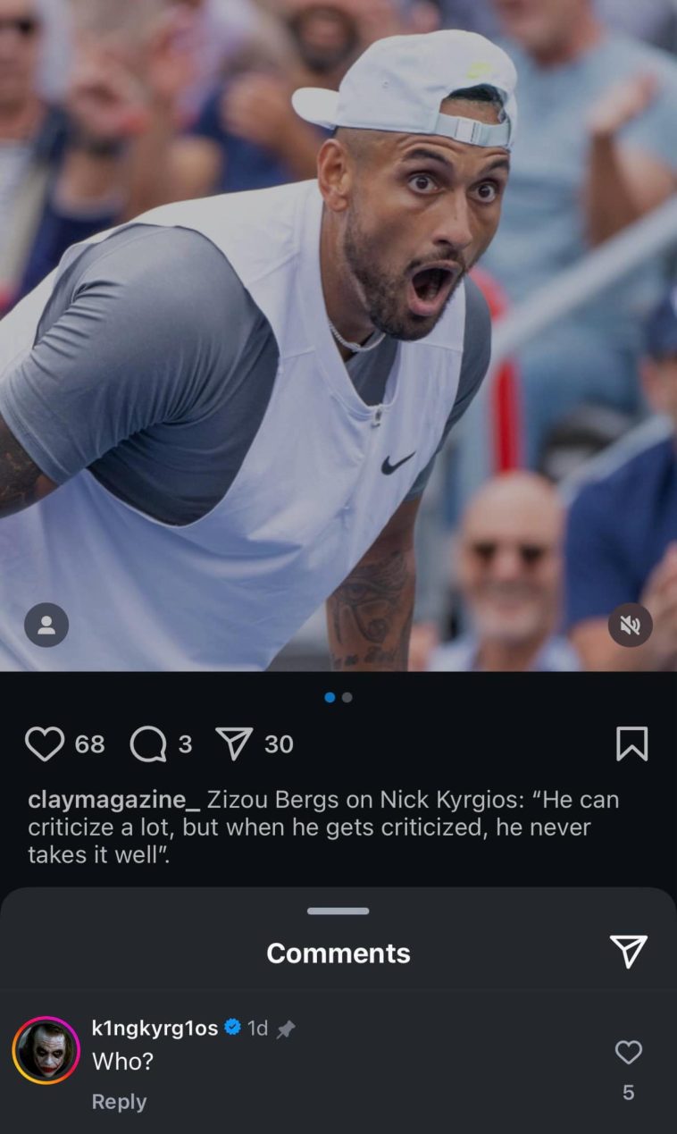 Comentario de Nick Kyrgios