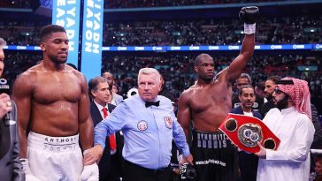 El enfrentamiento de Wembley entre Anthony Joshua (izquierda) y Daniel Dubois (derecha) fue la última oferta de la 'Temporada de Riad' y la segunda noche de pelea fuera del Reino.