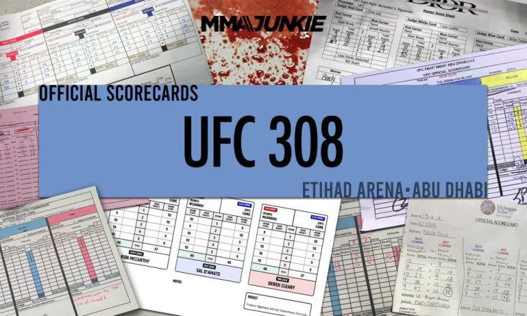 UFC 308: Cuadros de mando oficiales de Abu Dhabi