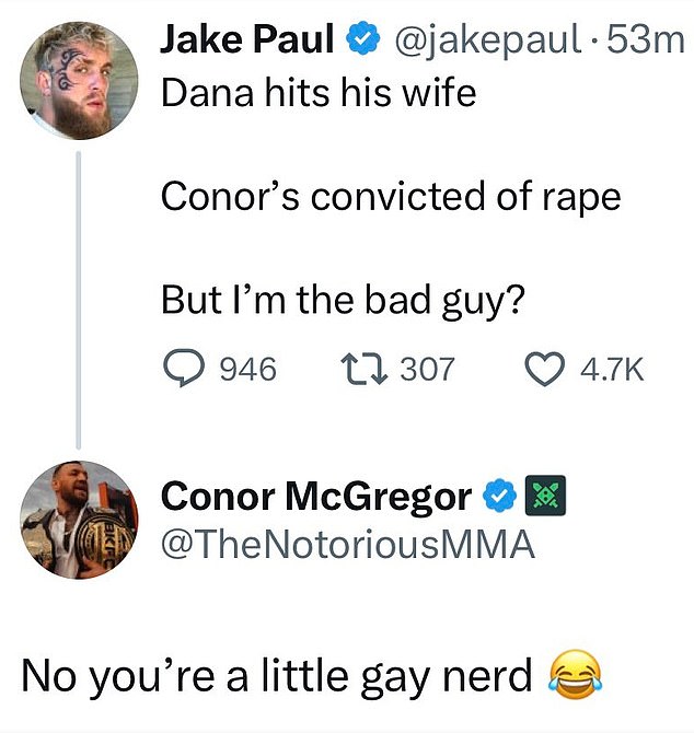 Conor McGregor ha respondido a Jake Paul tras el veredicto de agresión sexual del irlandés