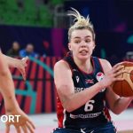 Holly Winterburn in action for Great Britain at the Women's EuroBasket 2023