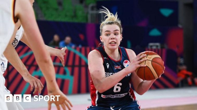 Holly Winterburn in action for Great Britain at the Women's EuroBasket 2023