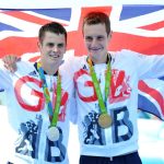 Alistair Brownlee, Jonny Brownle, celebración del podio de los Juegos Olímpicos Río 2016