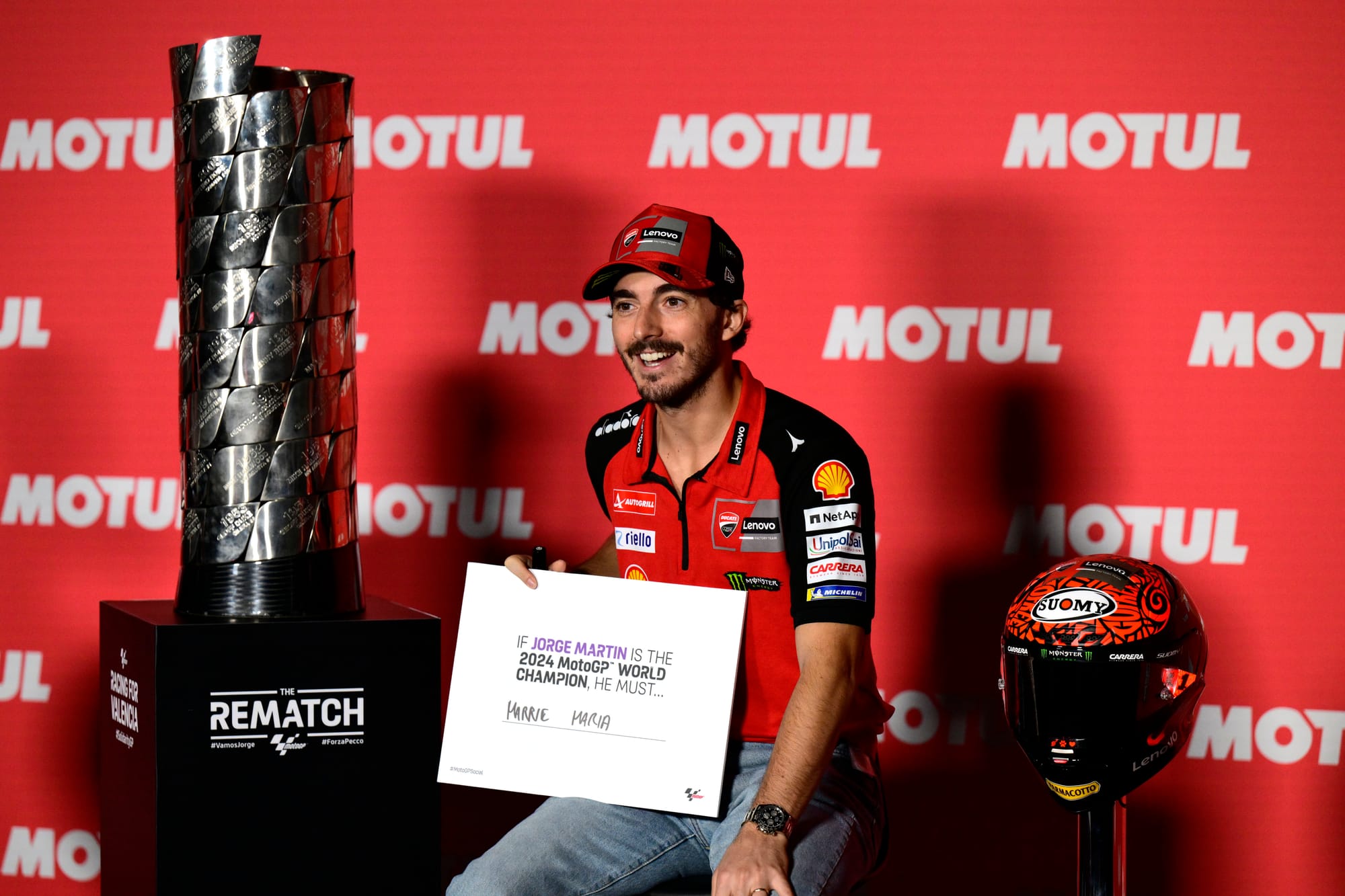 Pecco Bagnaia en la rueda de prensa del jueves