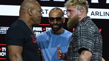 Mike Tyson (izquierda) y Jake Paul (derecha) resolverán sus diferencias sobre el ring el 15 de noviembre