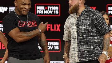 Mike Tyson (izquierda), de 58 años, peleará contra Jake Paul, de 27 años, en Arlington, Texas, el viernes por la noche.