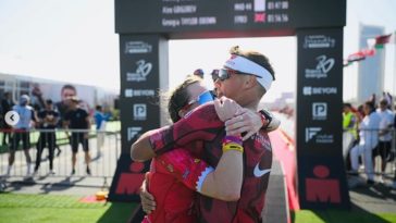 Georgia Taylor Brown Vincent Luis IRONMAN 703 Bahrein 2024 crédito de la foto IRONMAN 70.3 Bahrein