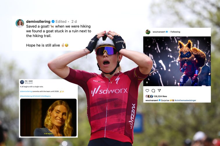 Tweets de la semana: Demi Vollering rescata una cabra, Mark Cavendish practica artes marciales y Wout van Aert canta como una ardilla