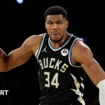 Giannis Antetokounmpo reacts during the game