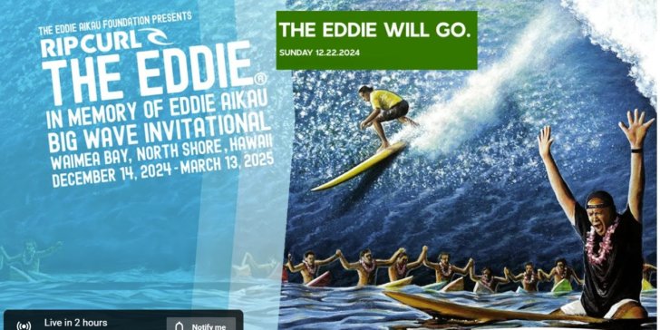 El Eddie es el principal evento del deporte del surf: el Super Bowl del surf. El Eddie Big Wave Invitational celebra el linaje actual de surfistas de olas grandes, así como los que vinieron antes. La leyenda de Eddie Aikau es una parte importante de la cultura hawaiana. Eddie Aikau era un atleta de campeonato, un barquero y un hombre de familia que realmente se preocupaba por los demás. Eddie no fue sólo el primer salvavidas en Waimea Bay; Fue el primer salvavidas de toda la costa norte y salvó a más de 500 personas a lo largo de su carrera. Eddie desafiaba las olas que a menudo alcanzaban los 30 pies o más, cuando nadie más salía. Es importante mantener vivo su legado e inspirar a la próxima generación a vivir como lo hizo Eddie. La 39.ª edición anual del Eddie Big Wave Invitational tiene como objetivo centrarse en la cultura hawaiana, con el objetivo de compartir las historias y el legado de Hawái con el mundo. Con el valle de Waimea extendiéndose detrás de la bahía de Waimea, esta es un área rica en importancia cultural histórica hawaiana.