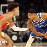 Giannis Antetokounmpo during the Milwaukee Bucks' loss to the Atlanta Hawks.