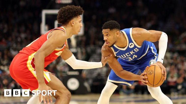 Giannis Antetokounmpo during the Milwaukee Bucks' loss to the Atlanta Hawks.