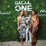 Mike Tyson (centro) asistió a la cena de Gala Uno de Saint Barths con su esposa Lakiha (izquierda)