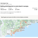 Tadej Pogačar coloca Col de la Madone KoM en Strava