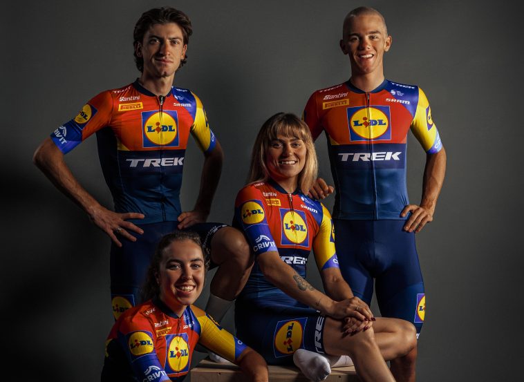 Se presenta un nuevo patrón de bloques para las camisetas Lidl-Trek 2025