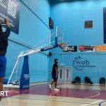 Bristol Flyers players during training.