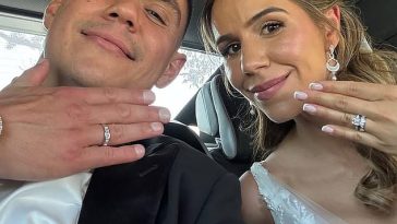 Tim Tszyu y su pareja Alexandra Constantine intercambiaron votos en una ceremonia íntima en Sydney el domingo por la tarde.