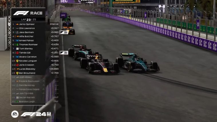 El novato Otis Lawrence logra una carrera espectacular hasta la línea de meta para ganar la Ronda 4 del Campeonato Mundial F1 Sim Racing