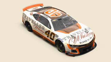 Esquema de pintura Justin Allgaier 2025 Traveler Whiskey JR Motorsports Daytona 500 NASCAR Cup Series