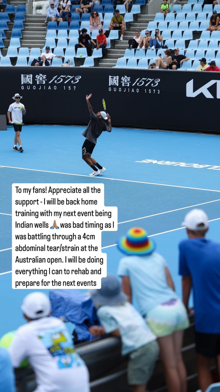 La importancia de regresar a Nick Kyrgios en Indian Wells 2025