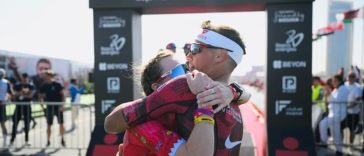 Georgia Taylor Brown Vincent Luis Ganadores del IRONMAN 703 Bahrein 2024 Crédito de la foto: IRONMAN 70.3 Bahrein