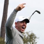 Rory McIlroy celebrando