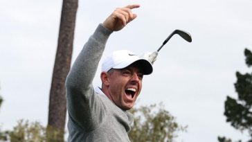 Rory McIlroy celebrando