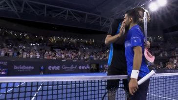 Reilly Opelka y Novak Djokovic, Brisbane 2025