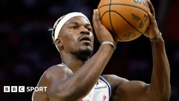 Jimmy Butler in action for the Miami Heat on Friday