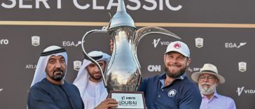 Fue un buen botín para Tyrrell Hatton en Dubai. (Waleed Zein/Anadolu vía Getty Images)