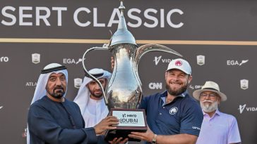 Fue un buen botín para Tyrrell Hatton en Dubai. (Waleed Zein/Anadolu vía Getty Images)