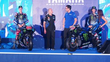 El nuevo Pramac Breaks Cover en el lanzamiento de MotoGP 2025 de Yamaha