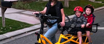 Ievgen Potyku y Hanna Boiarska de Freedom plegable y bicicletas eléctricas en Colorado