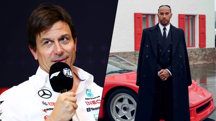 Wolff revela un mensaje que envió a Hamilton después de ver al ex hombre de Mercedes en Ferrari por primera vez