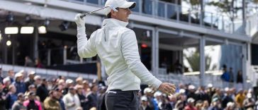 Rory McIlroy, visto aquí reaccionando a un golpe de camiseta en el hoyo 17 del año 17 el año pasado en el campeonato de jugadores, ganó el título de 2019 en el curso del estadio de los jugadores en TPC Sawgrass y es el jugador número 2 del mundo detrás de Scottie Scheffler.