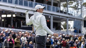 Rory McIlroy, visto aquí reaccionando a un golpe de camiseta en el hoyo 17 del año 17 el año pasado en el campeonato de jugadores, ganó el título de 2019 en el curso del estadio de los jugadores en TPC Sawgrass y es el jugador número 2 del mundo detrás de Scottie Scheffler.